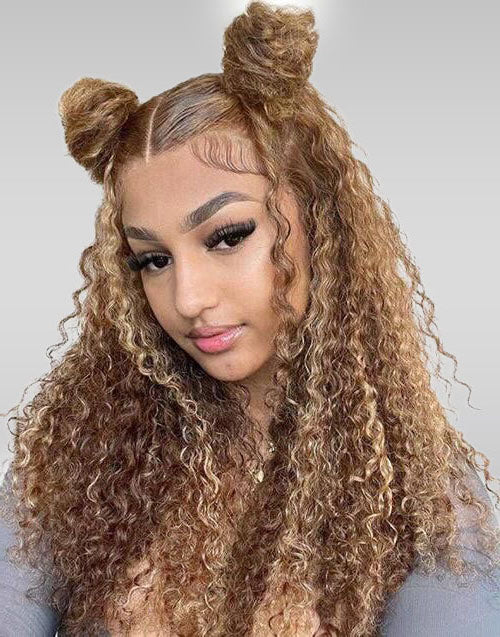26" TP4/27 Highlight Water Wave 13x5 Pre Cut Lace Front Wig