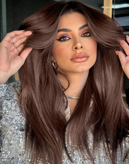 Avery-Silky Natural Brown 5X5 Lace Closure 13x6 Lace Front Human Hair Wig