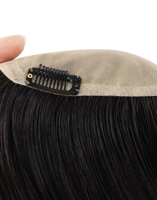 8X13cm Women Topper Silk Top Human Cuticle Remy Hair Natural Black Hair Top Pieces