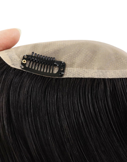 8X13cm Women Topper Silk Top Human Cuticle Remy Hair Natural Black Hair Top Pieces