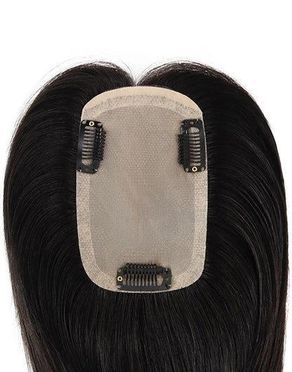 8X13cm Women Topper Silk Top Human Cuticle Remy Hair Natural Black Hair Top Pieces