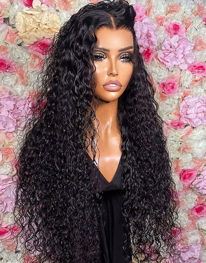 Edith- 13X5 Pre Everything Glueless Water Wave Human Hair Wigs Pre Cut 7X5 Wigs