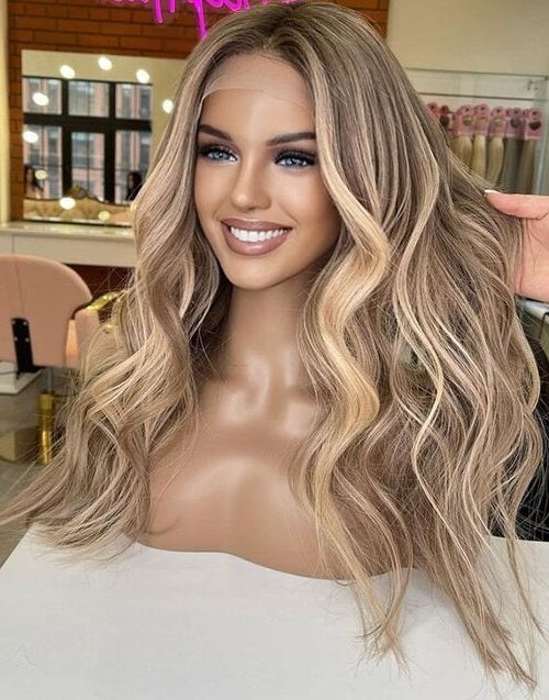 12” 14” 16” 22” 26” Balayage Blonde Luxury Loose Wave Lace Wig