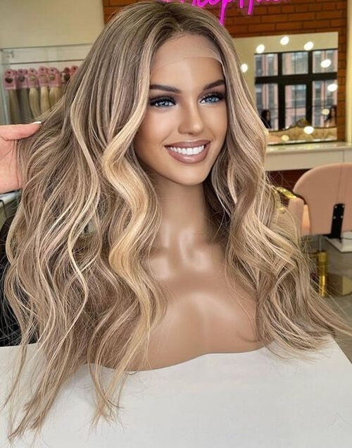 12” 14” 16” 22” 26” Balayage Blonde Luxury Loose Wave Lace Wig