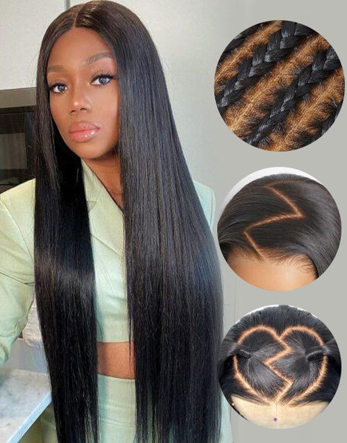 Glueless Pull Go 6x5 Wigs With Straight Hair Wig Suitable All Head Size Pre Cut Lace