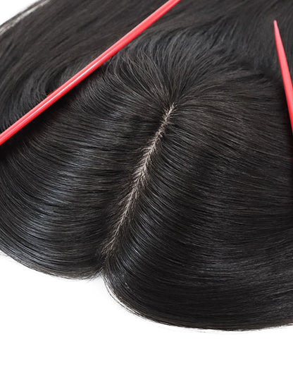 5.5"X6" Silk Top Topper Women Human Cuticle Remy Hair Natural Black Hair Top Pieces