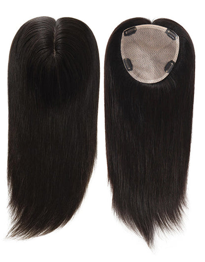 5.5"X6" Silk Top Topper Women Human Cuticle Remy Hair Natural Black Hair Top Pieces