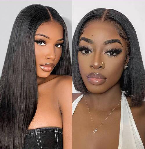 18" Straight 13x5 Lace Wig+10" Bob Straight 4x4 Lace Pre Everything Wig