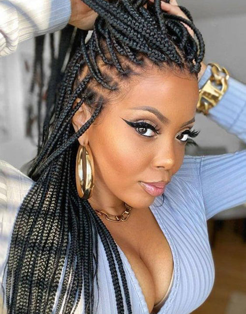 Eudora- Full Lace Knotless Real Box Braided Wig Fully Handmade Braids Wig for Women
