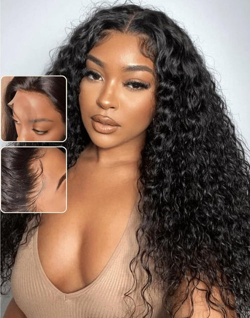 16"-26" Water Wave Lace Wig Glueless Human Hair Wig